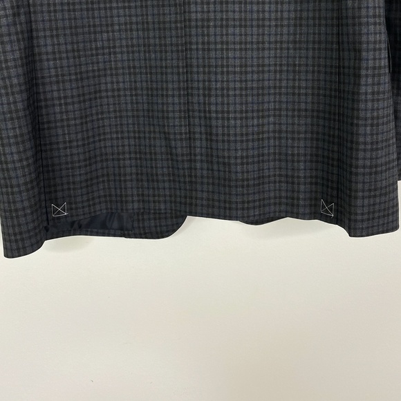 MICHAEL KORS Blazer Sport Coat Two Button 100% Wool 42R Gray Blue Plaid - Picture 5 of 11
